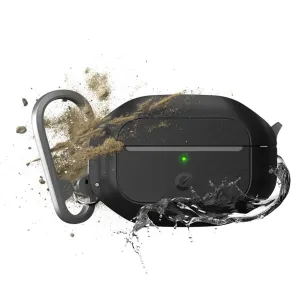 KeyBudz Element Series vandtæt etui til AirPods Pro 2 med karabinhage, vist i kulsort