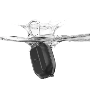 KeyBudz Element Series vandtæt AirPods Pro 2-etui i sort med vandstænk og karabinhage