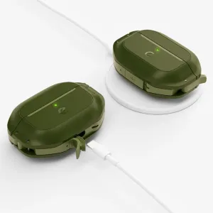 KeyBudz Element Series skogsgrønt beskyttelsesetui for AirPods Pro 2 med robust, teksturert skall