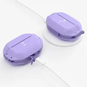 KeyBudz Element Series Wild Lavender-deksel til AirPods Pro 2 med trådløs lading og karabinkrok