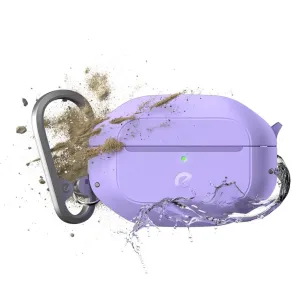 KeyBudz Element Series beskyttelsesetui for AirPods Pro 2 i Wild Lavender med påfestet karabinkrok