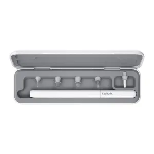 KeyBudz AirCare 2.0 cleaning kit in an open hard case with brushes and a pen tool for AirPods and earbuds