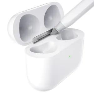 KeyBudz AirCare 2.0 cleaning kit case with brush tool, designed for cleaning AirPods and earbud charging ports