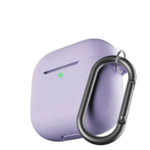 KeyBudz Elevate Series lavendelfarbene Hülle für AirPods der 4. Generation mit befestigtem Schlüsselanhänger-Karabiner