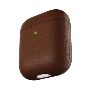 KeyBudz PodSkinz Artisan Series brunt lærdeksel til AirPods 3 med narvet overflate og beskyttende passform