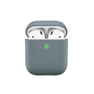 KeyBudz PodSkinz Artisan Series -sarjan nahkakotelo AirPods 3:lle, avoinna nappikuulokkeet sisällä, liuskekivenharmaa kivirakeinen pinta