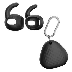 KeyBudz EarBuddyz öronkrokar för AirPods 3 i svart med skyddsfodral och karbinhake