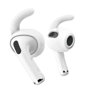 KeyBudz EarBuddyz öronkrokar för AirPods 3, visade i vitt med en säker passform för varje öronsnäcka.