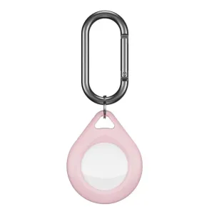 KeyBudz Secure Dock AirTag-holder i pink med karabinhage til nøgler og daglig fastgørelse