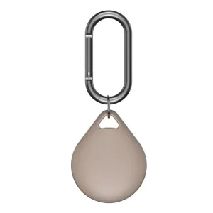 KeyBudz Secure Dock för AirTag i beige med karbinhake som hållare för nycklar och väskor