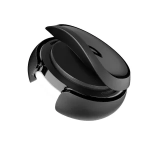 KeyBudz EZ Mount reusable adhesive AirTag holder with click lock, black round accessory