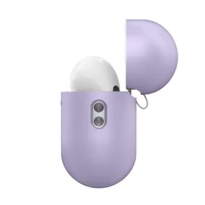 KeyBudz Elevate Series lavendlivärvi AirPods Pro ümbris avatud kaanega ja sees nähtava kõrvaklapiga