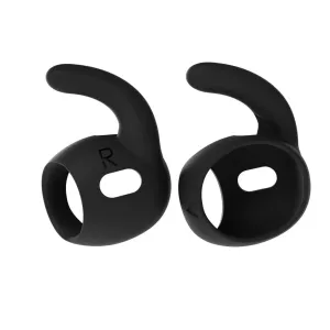 KeyBudz Earbuddyz svarta öronkrokar i silikon för AirPods Pro Gen 2, visas som ett par