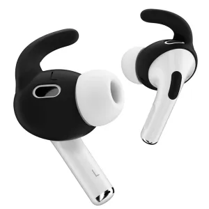KeyBudz Earbuddyz svarta silikonkrokar till AirPods Pro Gen 2-hörlurar för en säkrare passform
