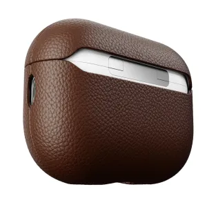 KeyBudz Artisan Series læderetui til AirPods Pro i brun med formtilpasset beskyttelse og understøttelse af trådløs opladning