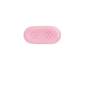 KeyBudz AirDockz pink magnetic holder with L and R markings for secure AirPods docking