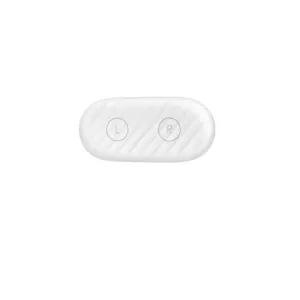 KeyBudz AirDockz magnetic holder for Apple AirPods, white textured dock with L and R markings