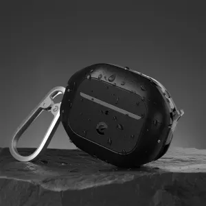 KeyBudz Element Series-fodral för AirPods 3 i svart med karbinhake och texturerat vattentätt skal