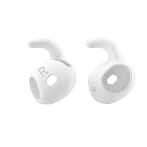 KeyBudz EarBuddyz öronkrokar för AirPods 4, par i vit silikon med säker passform