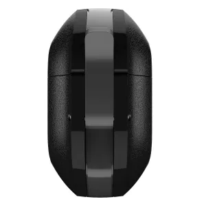 KeyBudz ElementProof-etui til AirPods 4. generation i kulsort med tekstureret sort beskyttende skal.
