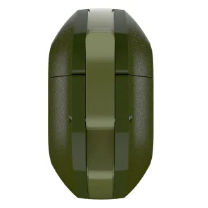 KeyBudz ElementProof Series skogsgrønt etui for AirPods 4. generasjon med teksturert beskyttelsesdesign og støtte for trådløs lading