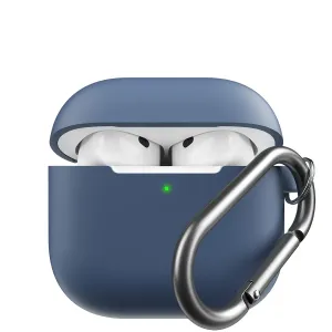 KeyBudz Elevate Series keychain case for AirPods 4th generation in cobalt blue with carabiner clip