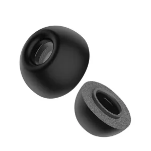 KeyBudz HyperFoam mellomstore svarte skumørepropper for AirPods Pro 3rd Gen, vist som et par