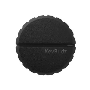 KeyBudz Covert Mount för AirTag, svart, runt självhäftande monteringsfäste med strukturerad yta