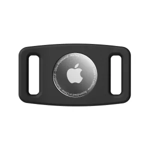 KeyBudz PawTag black pet collar mount for AirTag, secure tracking attachment with slim profile