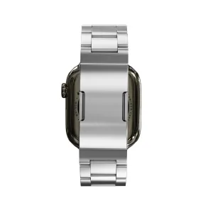 KeyBudz Spectra Series liten Apple Watch-rem i rustfritt stål med metallfinish i lenkestil