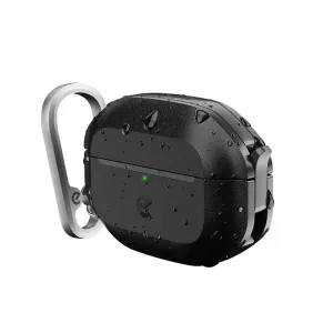 KeyBudz Element Series svart fodral till AirPods Pro 3 med karbinhake och texturerat IP68-skydd
