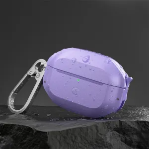 KeyBudz Element Series lilla beskyttelsesetui til AirPods Pro 3. generation med karabinhage og vanddråber