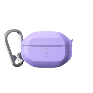 KeyBudz Element Series lavendelfarvet beskyttelsesetui til AirPods Pro 3. generation med låsbart låg og karabinhage