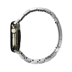 KeyBudz Spectra Series Apple Watch-rem i rustfritt stål med sølvfarget lenkerem og verktøyfri tilpasning