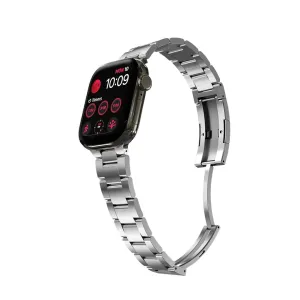 KeyBudz Spectra Series Apple Watch-rem i rustfritt stål med lenkedesign i metall og sikker lås