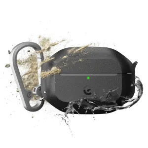 KeyBudz Element Series-skal för AirPods Pro 3:e generationen i kolsvart med karbinhake och robust skydd