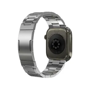 KeyBudz Spectra Series hõbedane roostevabast terasest lülidega Apple Watchi rihm turvalise volditava kinnisega