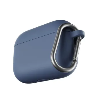 KeyBudz kobalto mėlynos spalvos silikoninis AirPods Pro Gen 3 dėklas su karabino segtuku ir matine apdaila