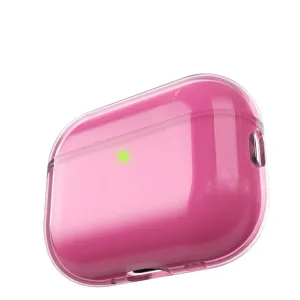 KeyBudz transparent neonrosa etui til AirPods Pro 3rd Gen, slankt beskyttelsesdeksel med støtte for trådløs lading