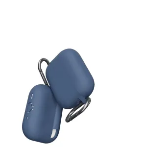 KeyBudz Elevate Series kobalto mėlynos spalvos silikoninis dėklas, skirtas AirPods Pro Gen 3, su karabino segtuku