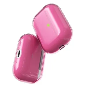 KeyBudz Jelly Series gjennomsiktig neonrosa deksel til AirPods Pro 3rd Gen med blank, beskyttende passform