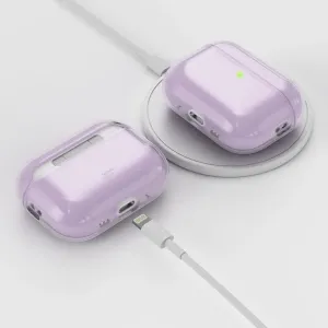 KeyBudz läpinäkyvä AirPods Pro 3rd Gen -suojakuori, jossa on latausportin aukko ja näkyvä tilavalo
