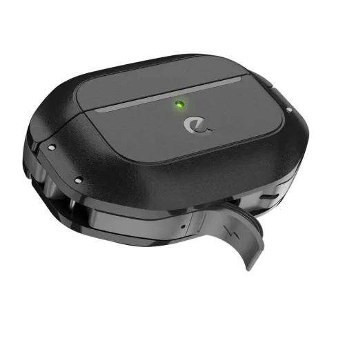 KeyBudz Element Series melns ūdensizturīgs AirPods Pro 2 aizsargvāciņš ar teksturētu, izturīgu apvalku
