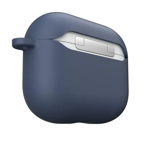 KeyBudz PodSkinz HybridShell AirPods 3-deksel i midnattsblått med beskyttende overtrekk og sideløkke