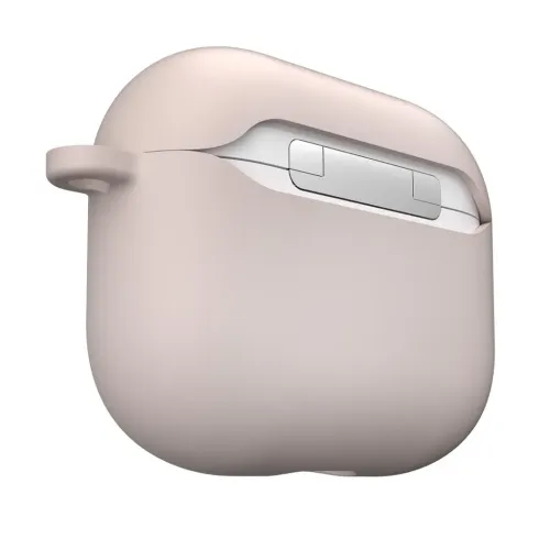 KeyBudz PodSkinz AirPods 3-nyckelringsfodral i beige med skyddande skal och fästögla