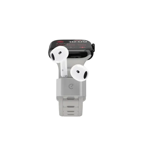 KeyBudz Sync+ Series FKM -kellohihna ja AirPod-telakka 38–42 mm:n Apple Watch -kellolle - Kivenharmaa