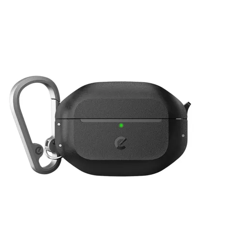 KeyBudz Element Series svart skyddsfodral för AirPods Pro 3rd Gen med karbinhake