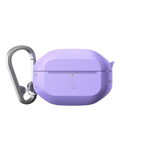 KeyBudz Element Series lavendelfärgat skyddsfodral för AirPods Pro 3rd Gen med låsbart lock och karbinhake