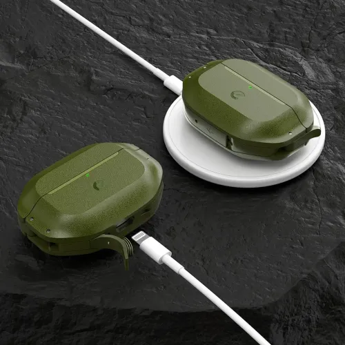 KeyBudz element Series Aizsargvāciņš AirPods Pro 3. paaudzes austiņām - Ūdensnecaurlaidīgs vāciņš ar aizsardzību pret kritieniem - Meža zaļš