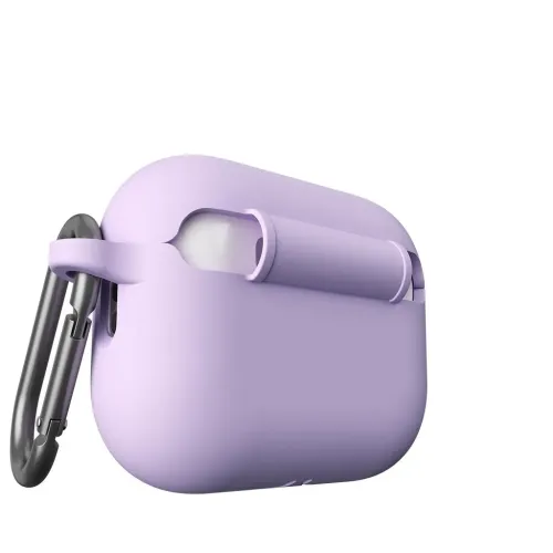 KeyBudz elevate Series case for AirPods Pro Gen 3-Silicone cover with dust cap and carabiner - Lavender